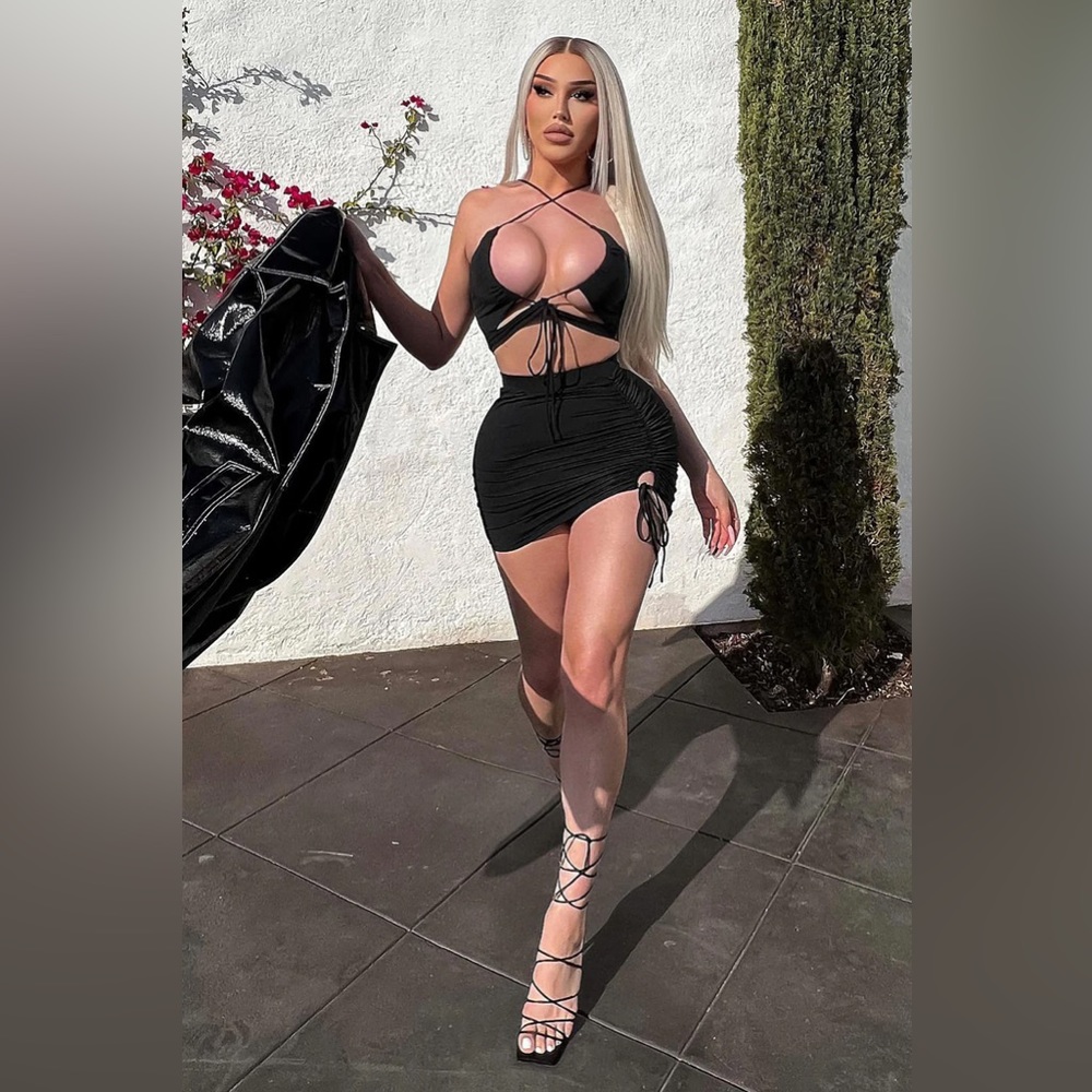 FASHION NOVA Ruched Skirt Set - Picture 3 of 6